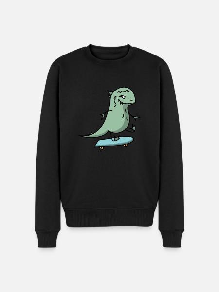 Skateboard Dino - Men's Premium Organic Jumper - black