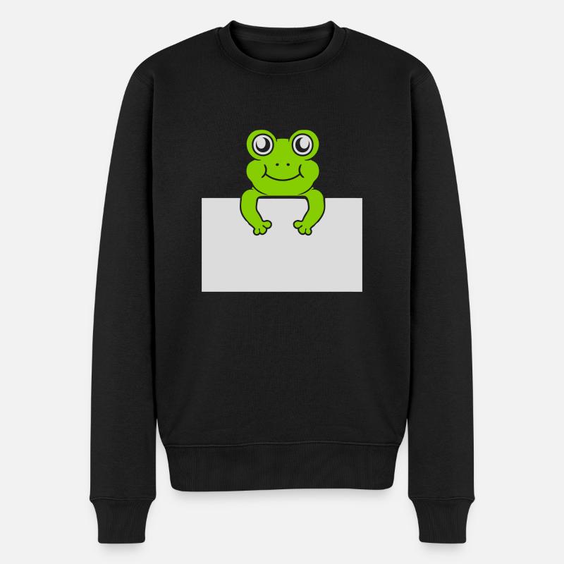 Present text Comic Frog - Men's Premium Organic Jumper - black