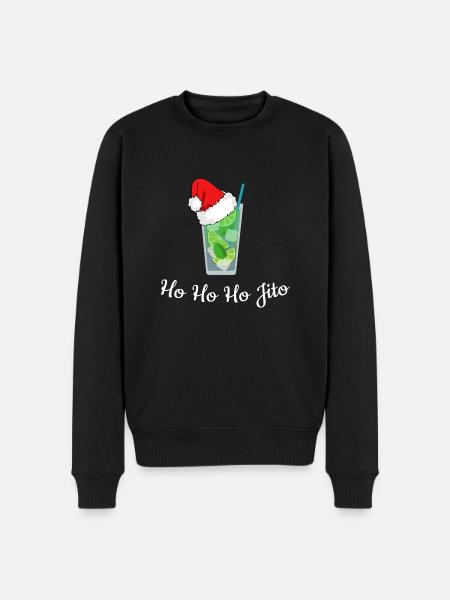 Weihnachts-Mojito-T-Shirt - Männer Premium Bio Pullover - Schwarz
