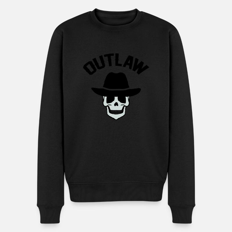 Cowboy Skull Outlaw - Pull Premium bio Homme - noir
