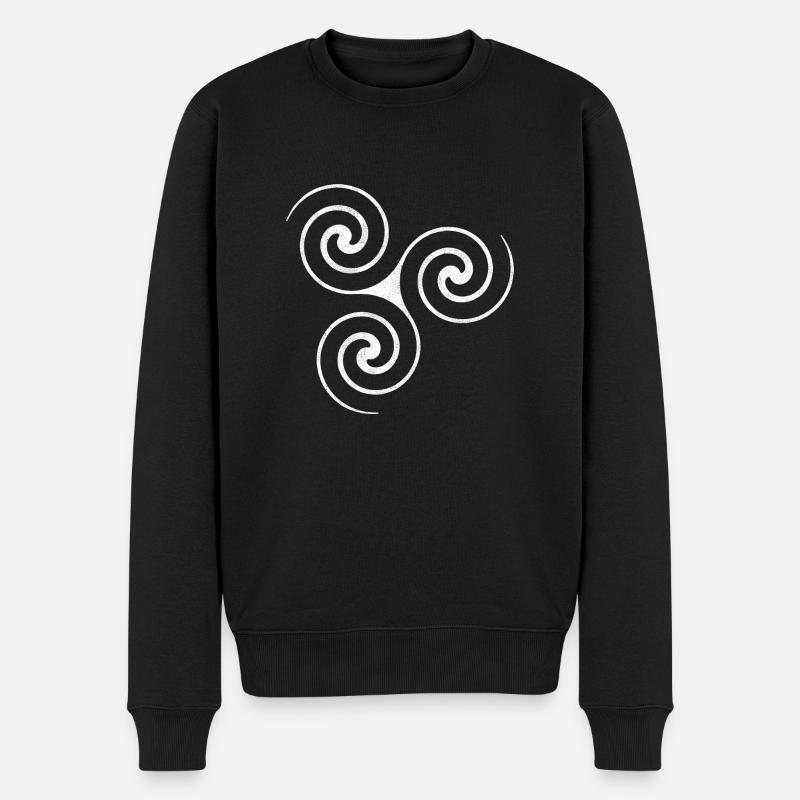 Wirbel - Männer Premium Bio Pullover - Schwarz