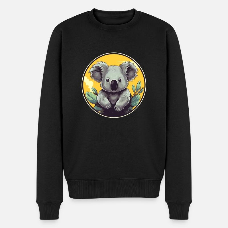 Süßer Koala - Männer Premium Bio Pullover - Schwarz