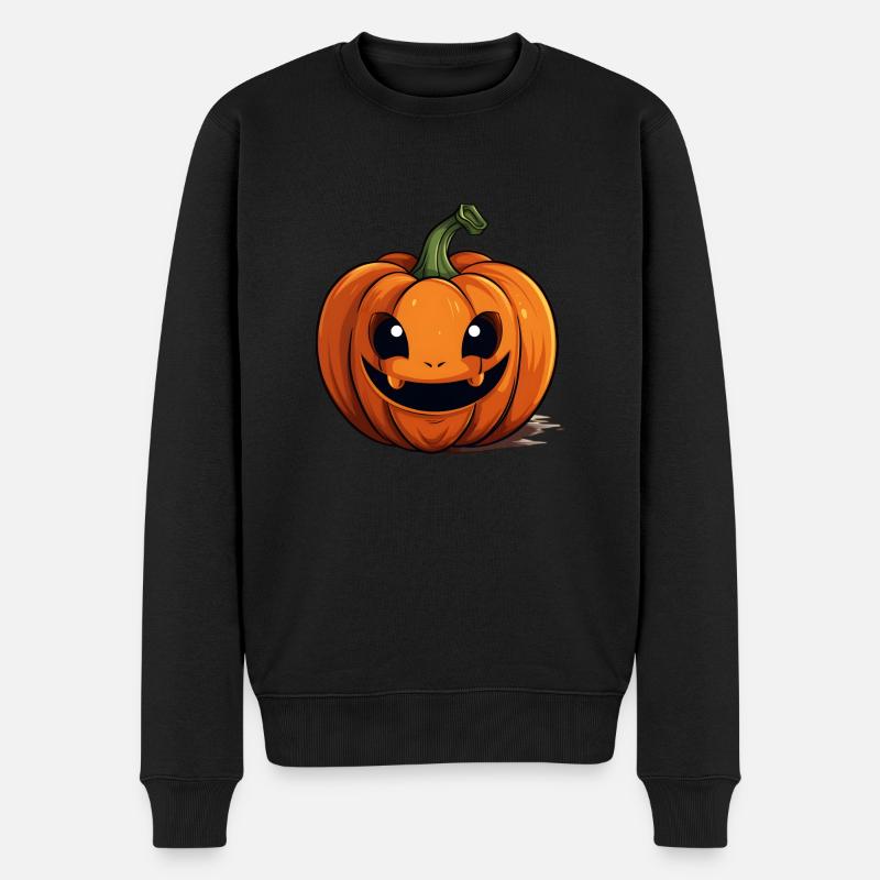 cute pumpkin - Männer Premium Bio Pullover - Schwarz
