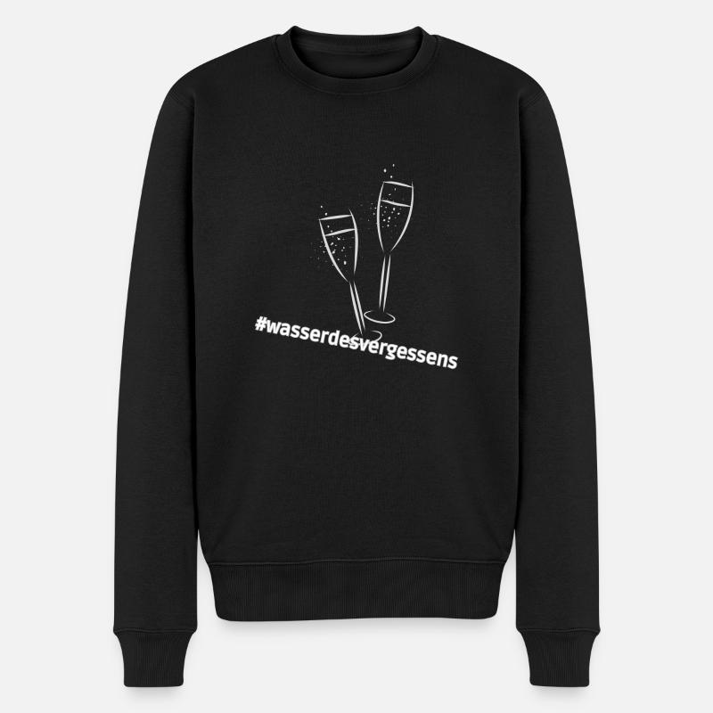 Sektgläser mit coolen Spruch Wasserdesvergessens - Männer Premium Bio Pullover - Schwarz