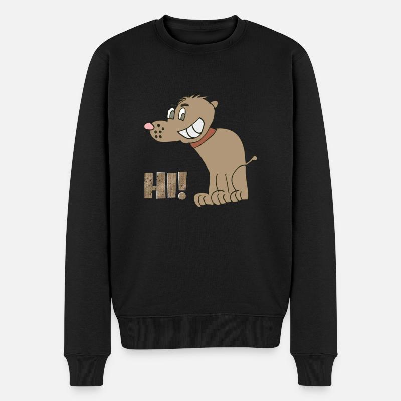 lustiger hund hi - Männer Premium Bio Pullover - Schwarz