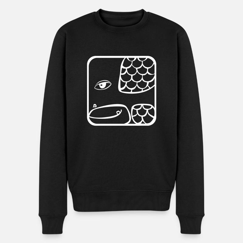 5 Kin Maya-Schlange WHT - Männer Premium Bio Pullover - Schwarz