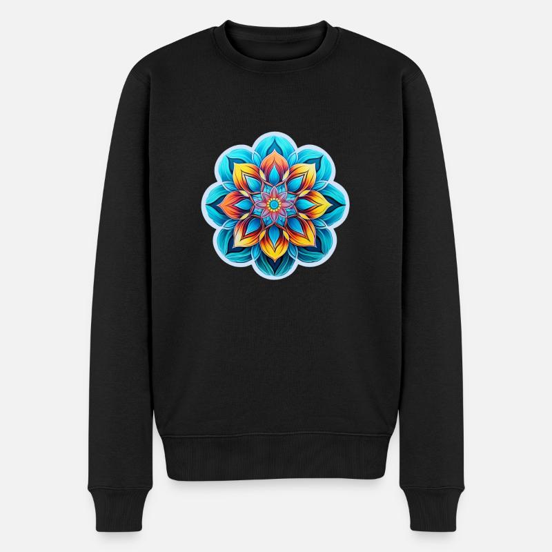 Fleur de mandala - Pull Premium bio Homme - noir