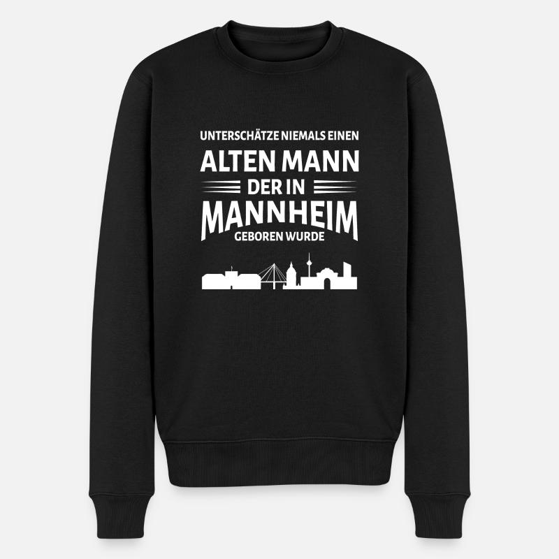 Mannheim Monnem Mannheimat - Männer Premium Bio Pullover - Schwarz