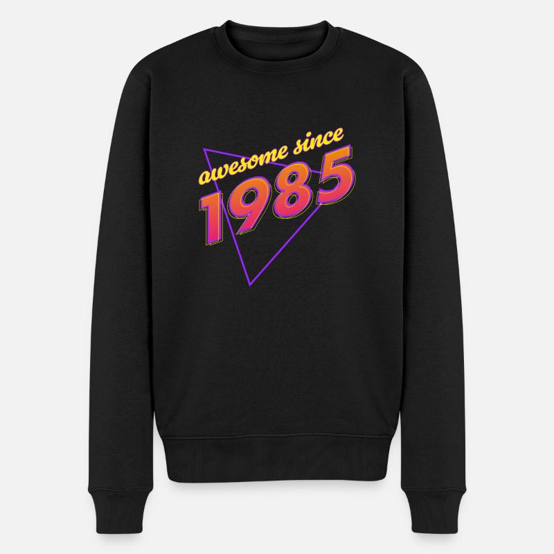 Retro - Genial seit 1985 - Männer Premium Bio Pullover - Schwarz