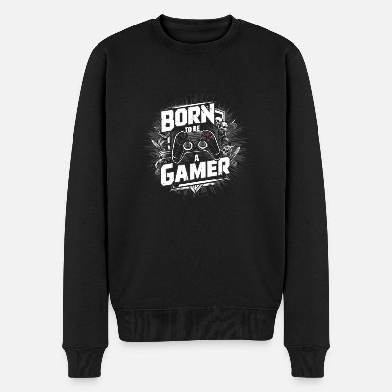 né pour etre gamer - Pull Premium bio Homme - noir