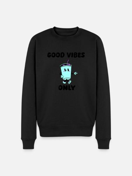 drink cartoon vibes - Men's Premium Organic Jumper - black