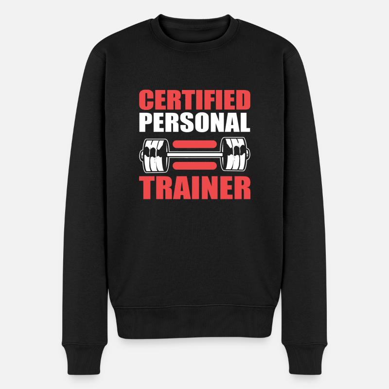 Fitness - Männer Premium Bio Pullover - Schwarz