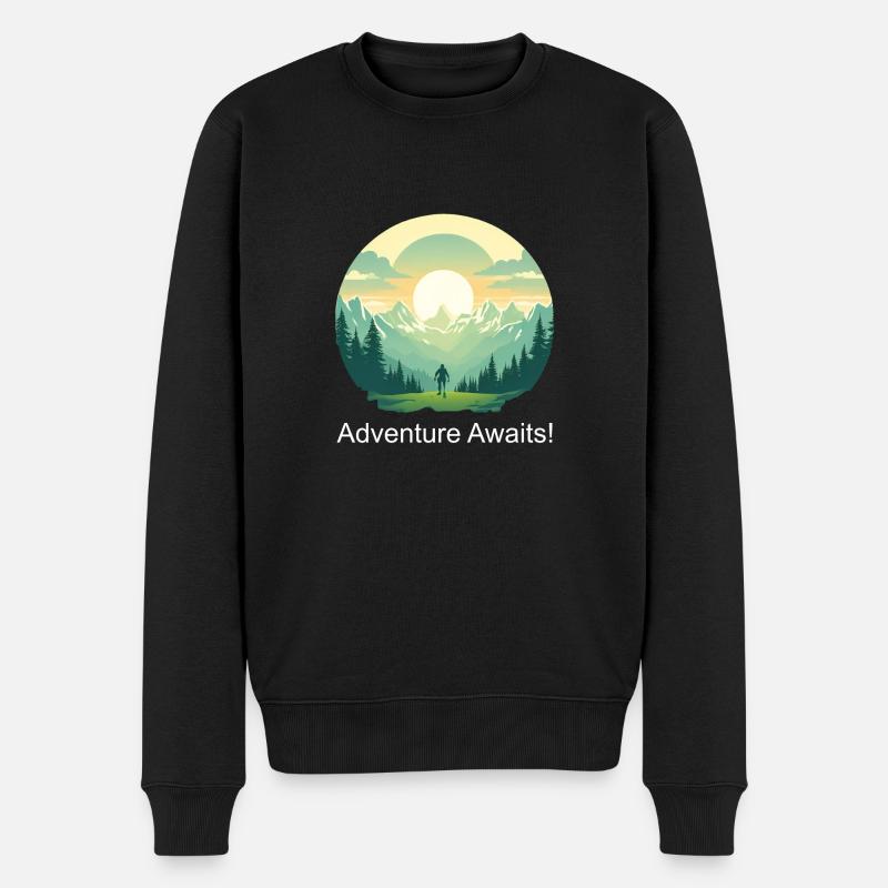 Adventure Awaits - Männer Premium Bio Pullover - Schwarz