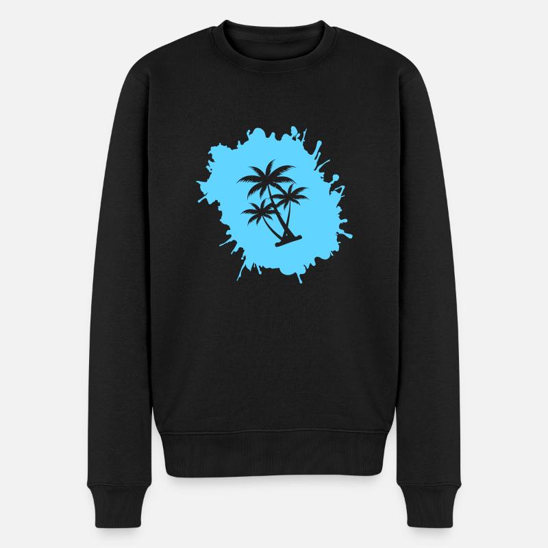 Palm Tree Blobs 2 - Men's Premium Organic Jumper - black