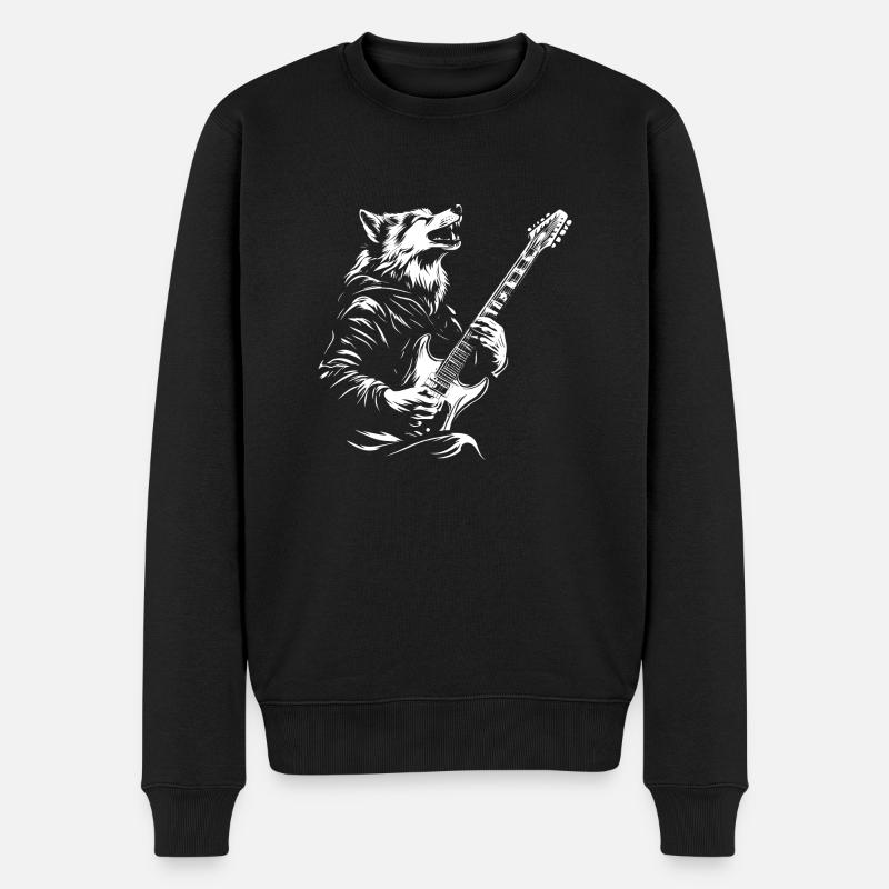 Wolf Guitar Musique - Pull Premium bio Homme - noir