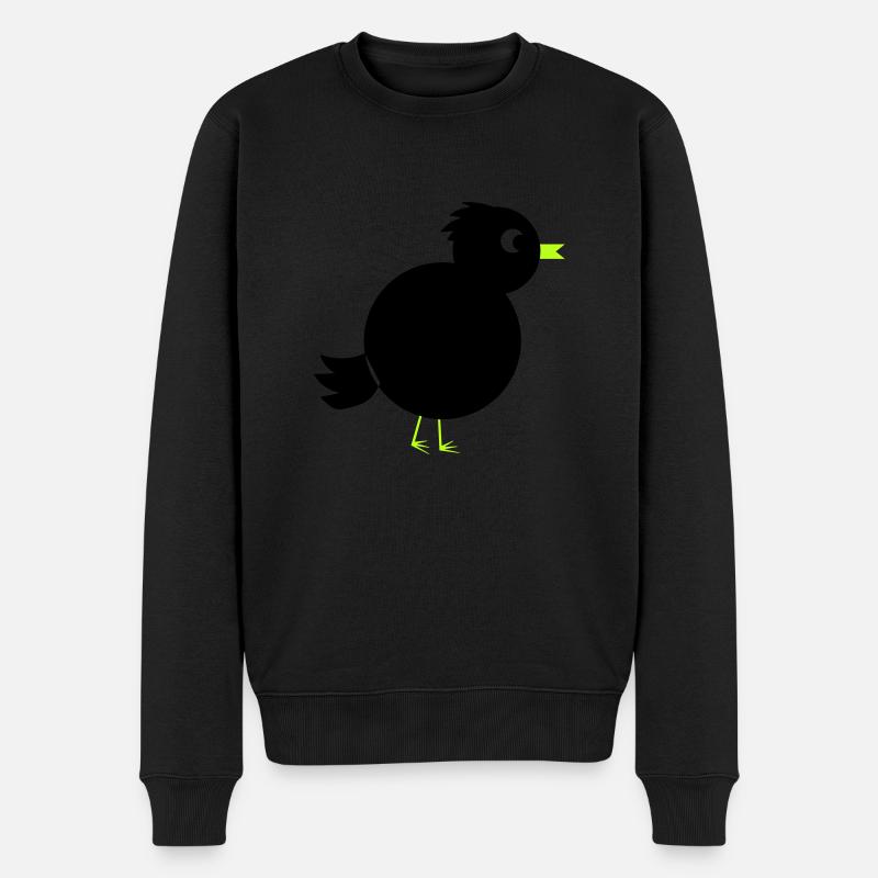 Bird Vogel - Männer Premium Bio Pullover - Schwarz