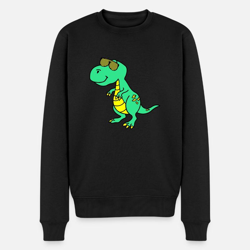 Cool Dinosaurier - Männer Premium Bio Pullover - Schwarz