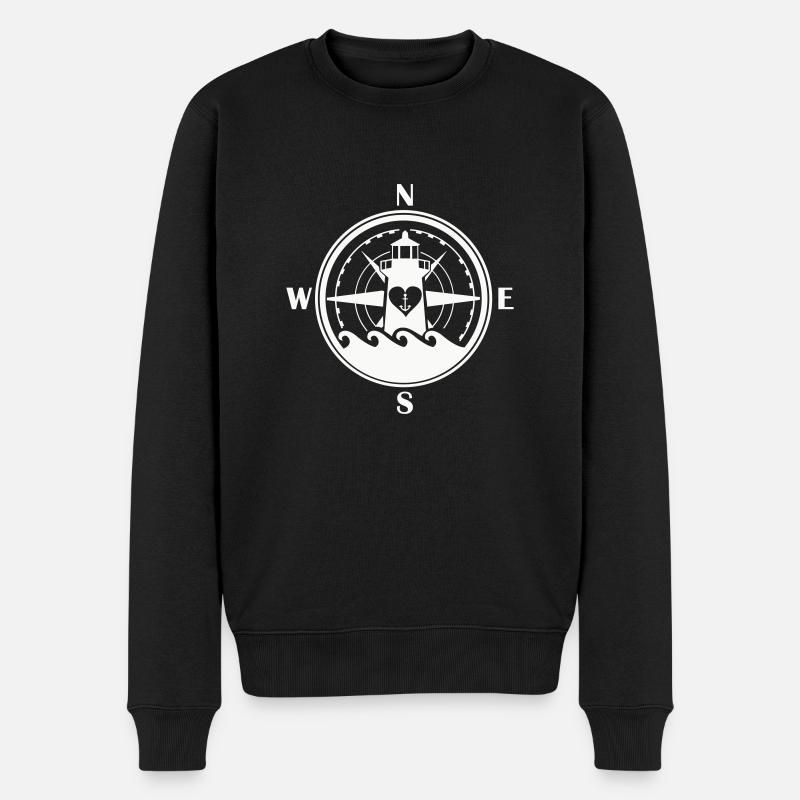 Boussole Ancre Phare - Pull Premium bio Homme - noir