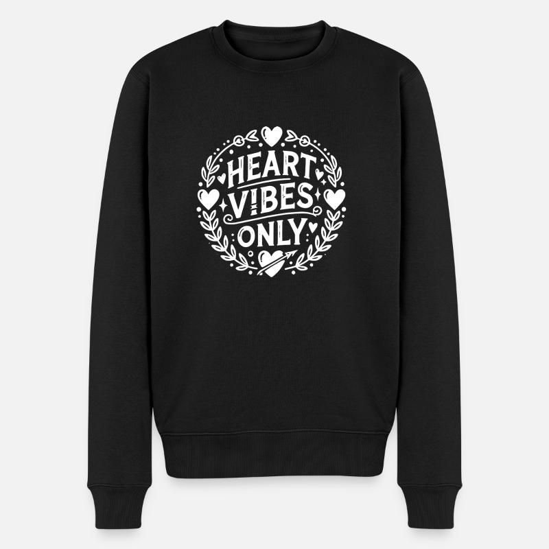 Vibrations du cœur uniquement - Pull Premium bio Homme - noir
