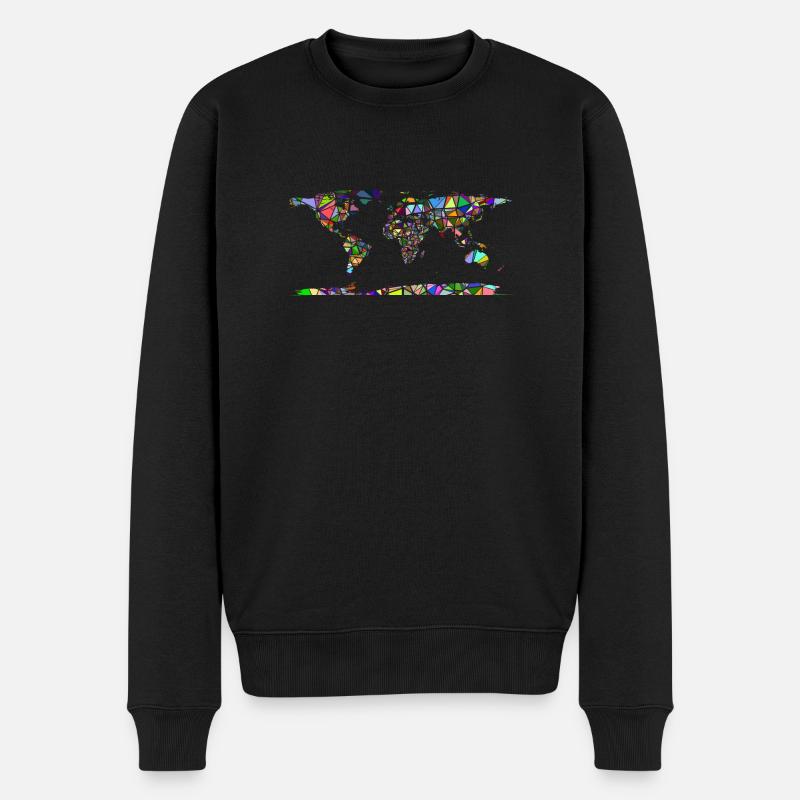 Résumé carte du monde - Pull Premium bio Homme - noir