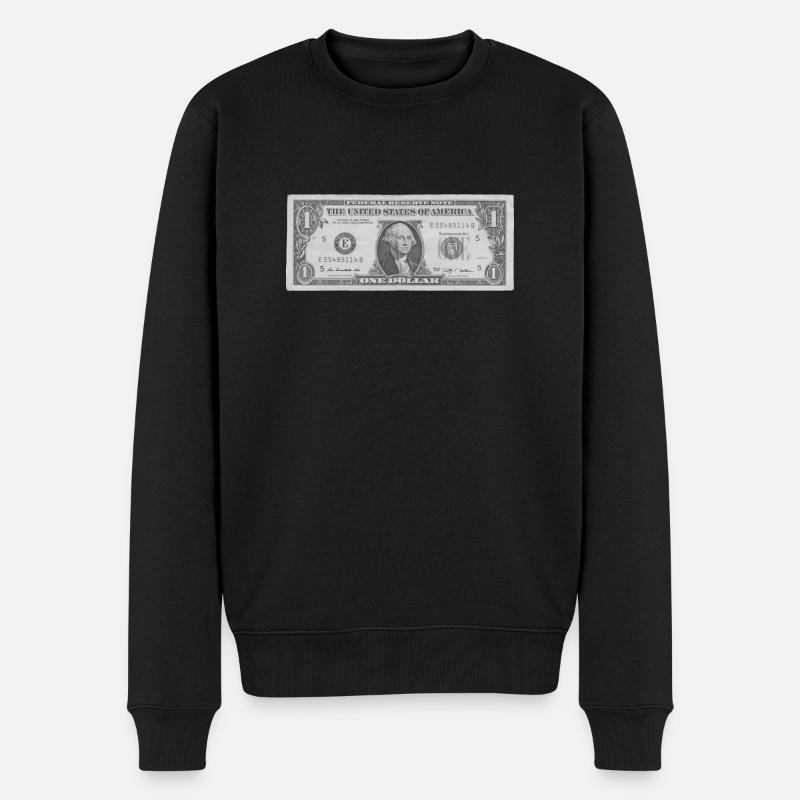 1 Dollar - Männer Premium Bio Pullover - Schwarz