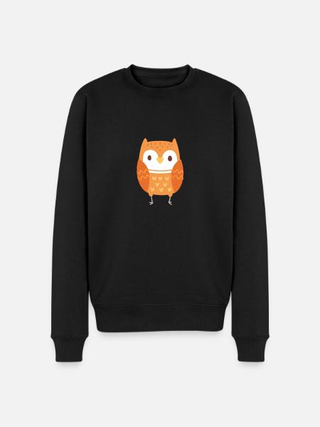 Eule - Männer Premium Bio Pullover - Schwarz