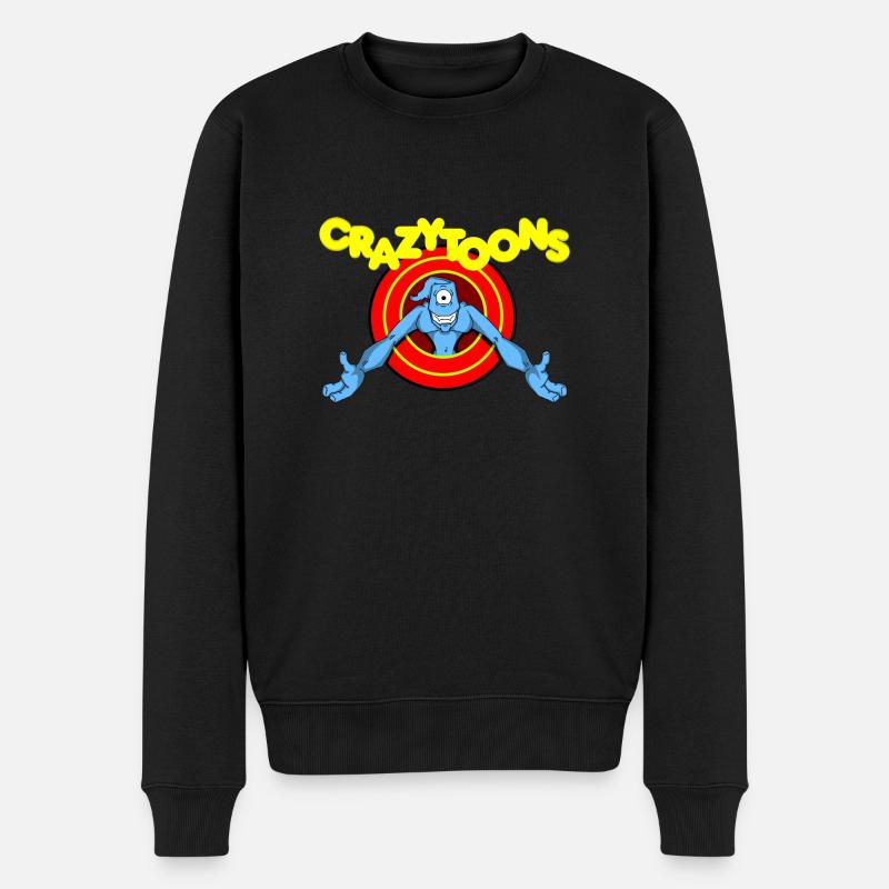 Crazytoons - Männer Premium Bio Pullover - Schwarz