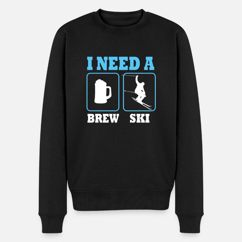 Ski Skiurlaub - Männer Premium Bio Pullover - Schwarz