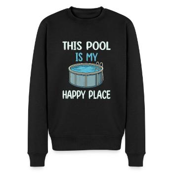 This Pool is my Happy Place - Pool Swimming - Men's Premium Organic Jumper - black - Front - Nico (187cm)