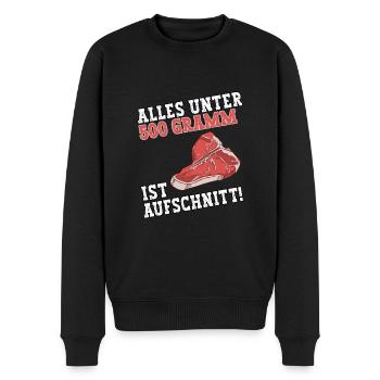 Alles unter 500 Gramm - Fleischliebhaber Steaks - Männer Premium Bio Pullover - Schwarz - Vorne - Nico (187cm)