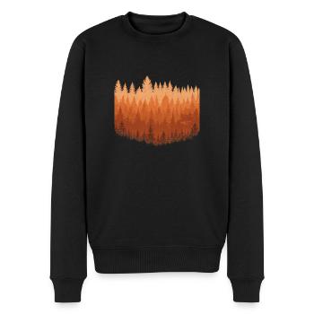 Herbstwald Natur Herbst Outdoor Bäume Wald - Männer Premium Bio Pullover - Schwarz - Vorne - Nico (187cm)