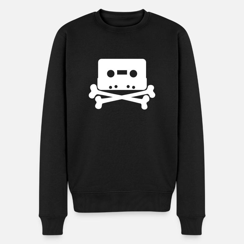 Cassette skull - Men's Premium Organic Jumper - black
