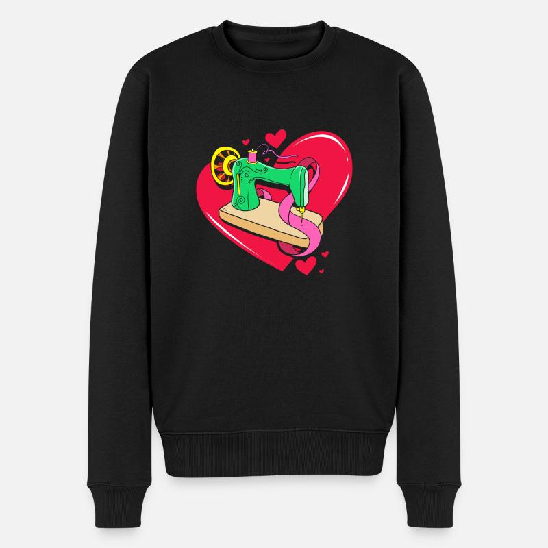 Nähen Nähmaschine Schneiderin - Männer Premium Bio Pullover - Schwarz