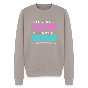 Pfarrer - Männer Premium Bio Pullover - Taupe - Vorne - Nico (187cm)