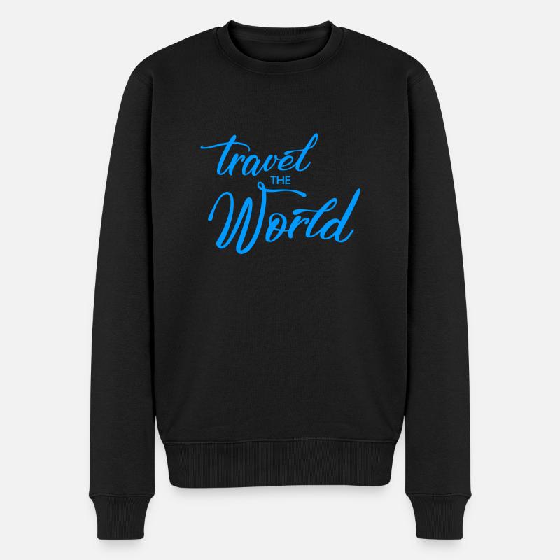 travel the world - Männer Premium Bio Pullover - Schwarz