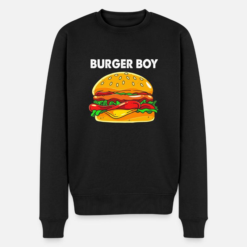 Burger au fromage - Pull Premium bio Homme - noir