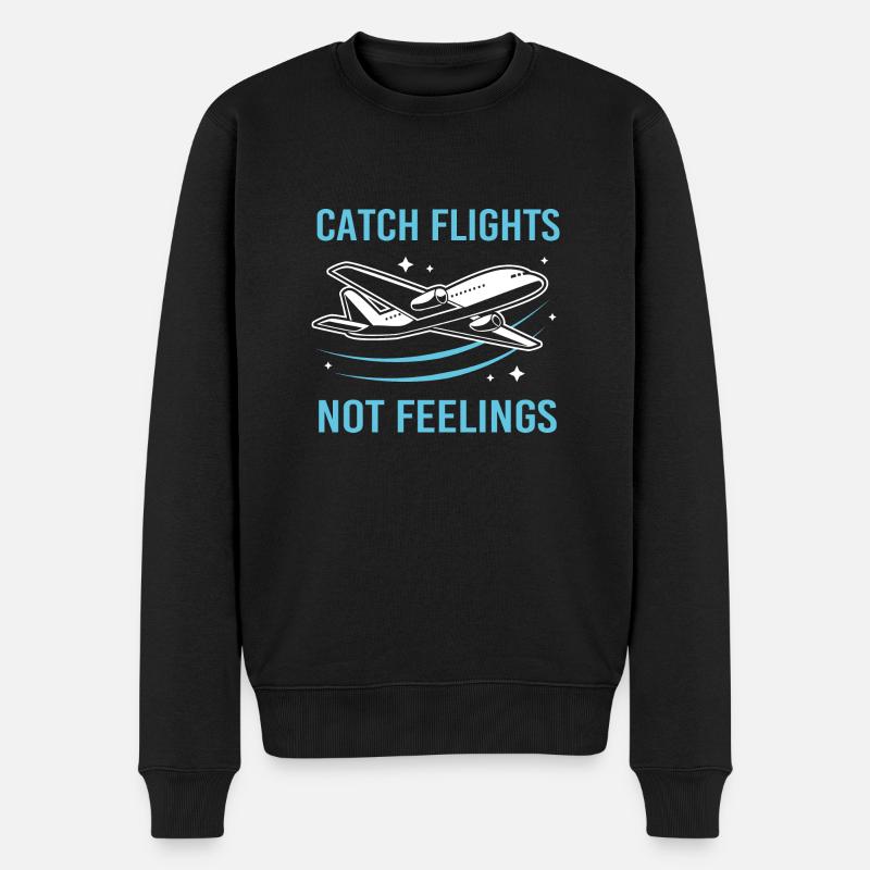 Pilot Flugzeug - Männer Premium Bio Pullover - Schwarz