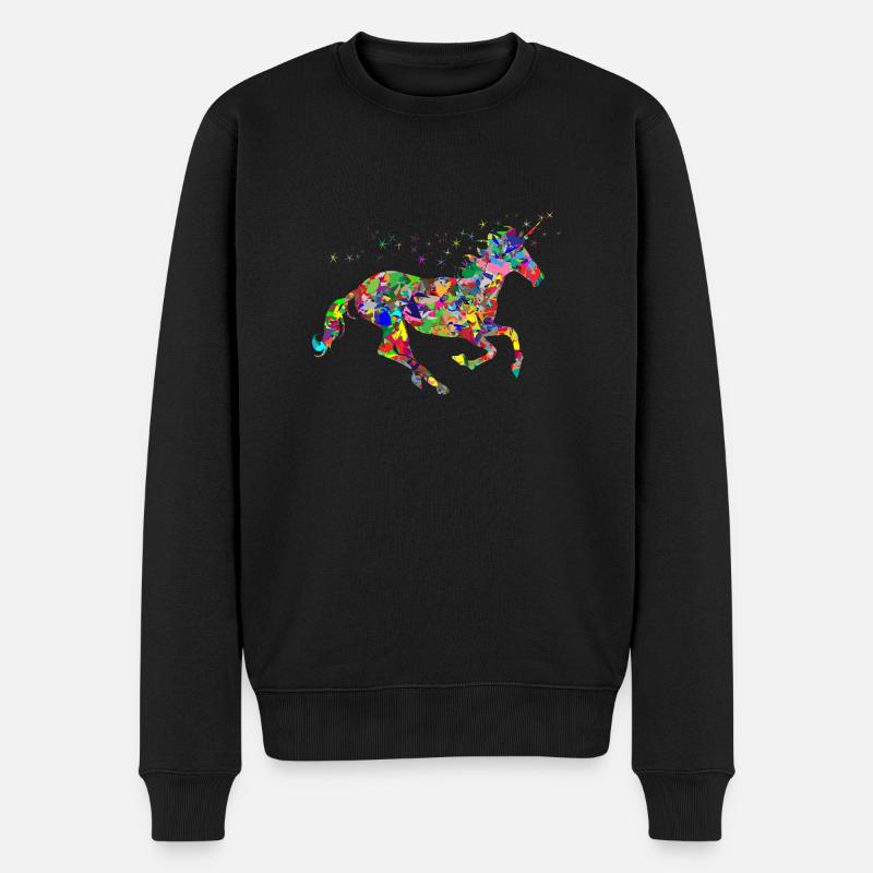 Licorne en couleur - Pull Premium bio Homme - noir