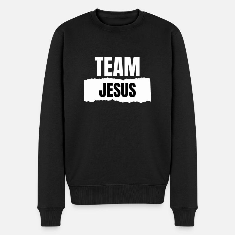 Team Jesus Christlich Geschenk - Männer Premium Bio Pullover - Schwarz