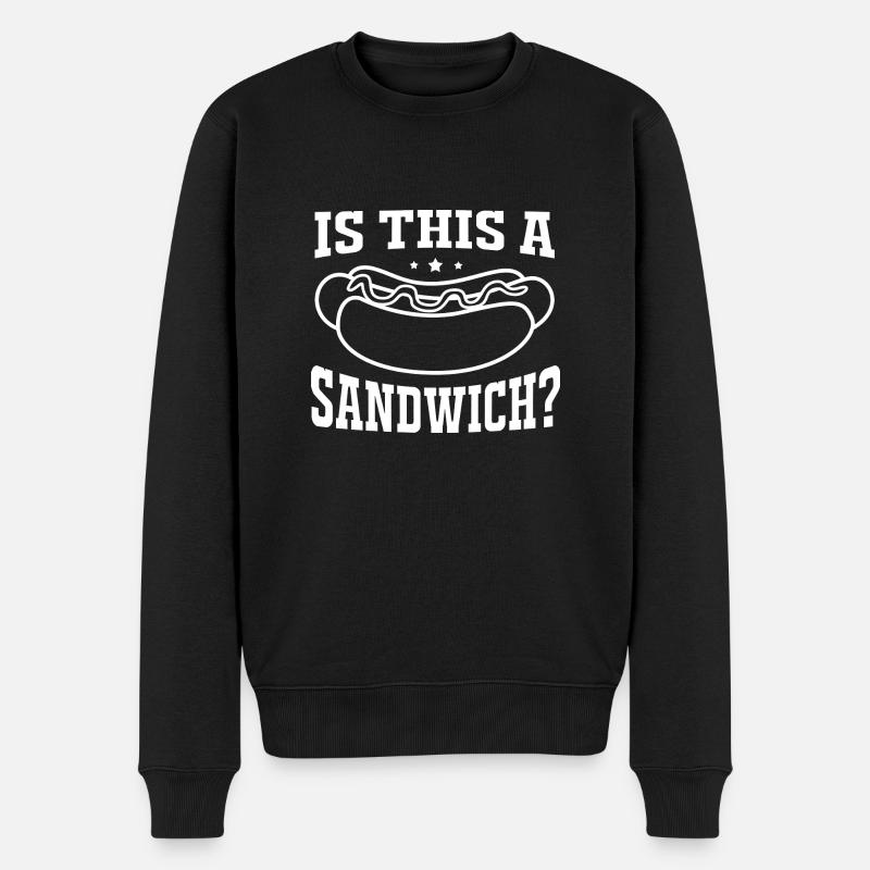 Hot Dog Imbiss - Männer Premium Bio Pullover - Schwarz
