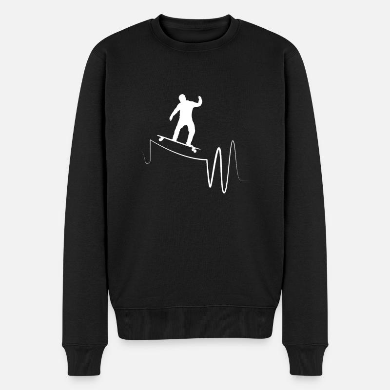 Longboard Longboarder Longboarding - Männer Premium Bio Pullover - Schwarz