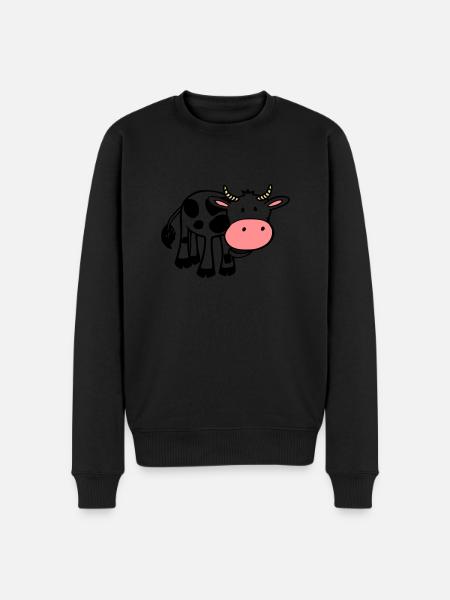cow - Men's Premium Organic Jumper - black