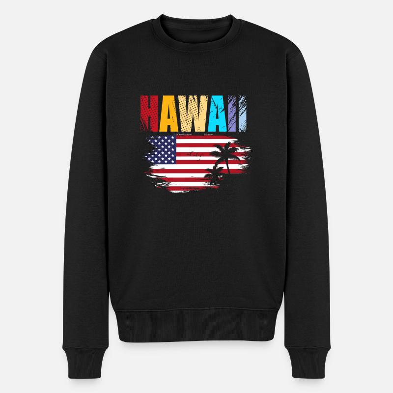 Maui Hawaï Hawaïen - Pull Premium bio Homme - noir
