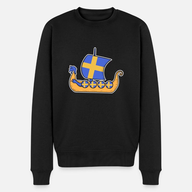 Schweden Schwedisch Wikinger Wiking - Männer Premium Bio Pullover - Schwarz