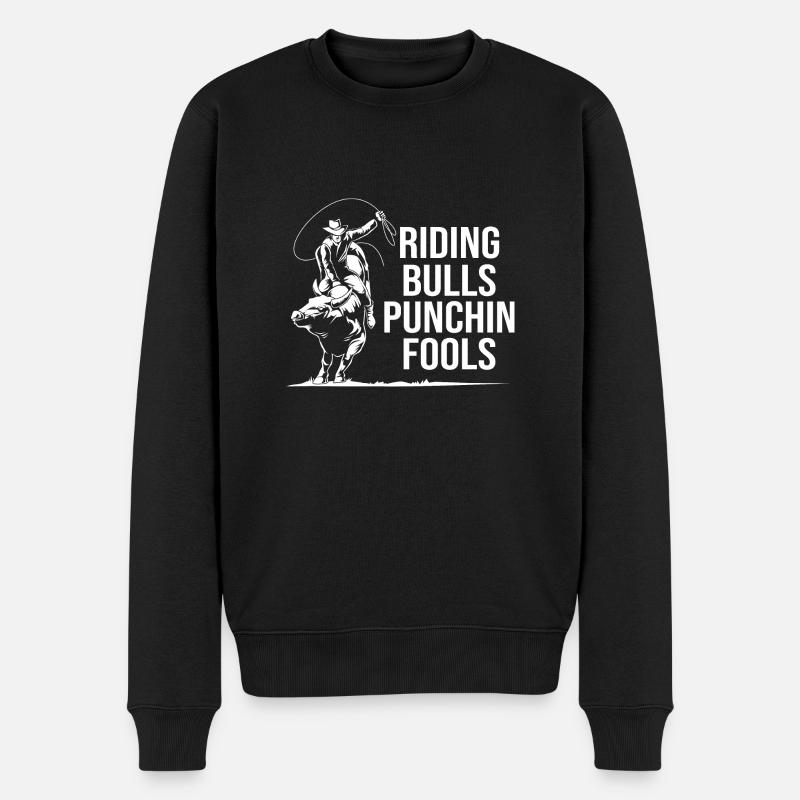 Rodeo - Männer Premium Bio Pullover - Schwarz