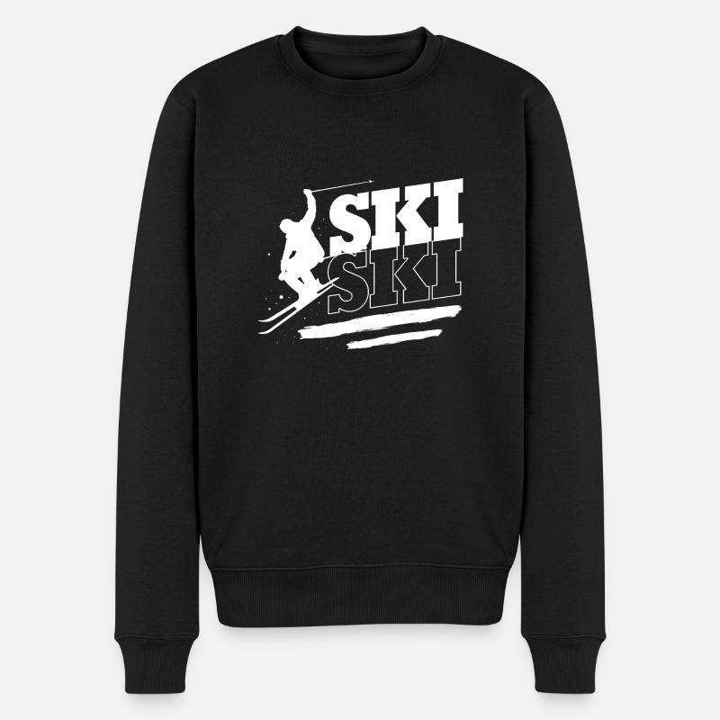 Ski Skiurlaub - Männer Premium Bio Pullover - Schwarz