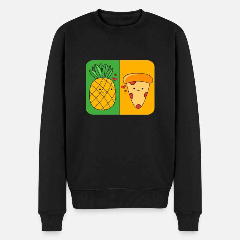 Pizza Hawaii - Männer Premium Bio Pullover - Schwarz