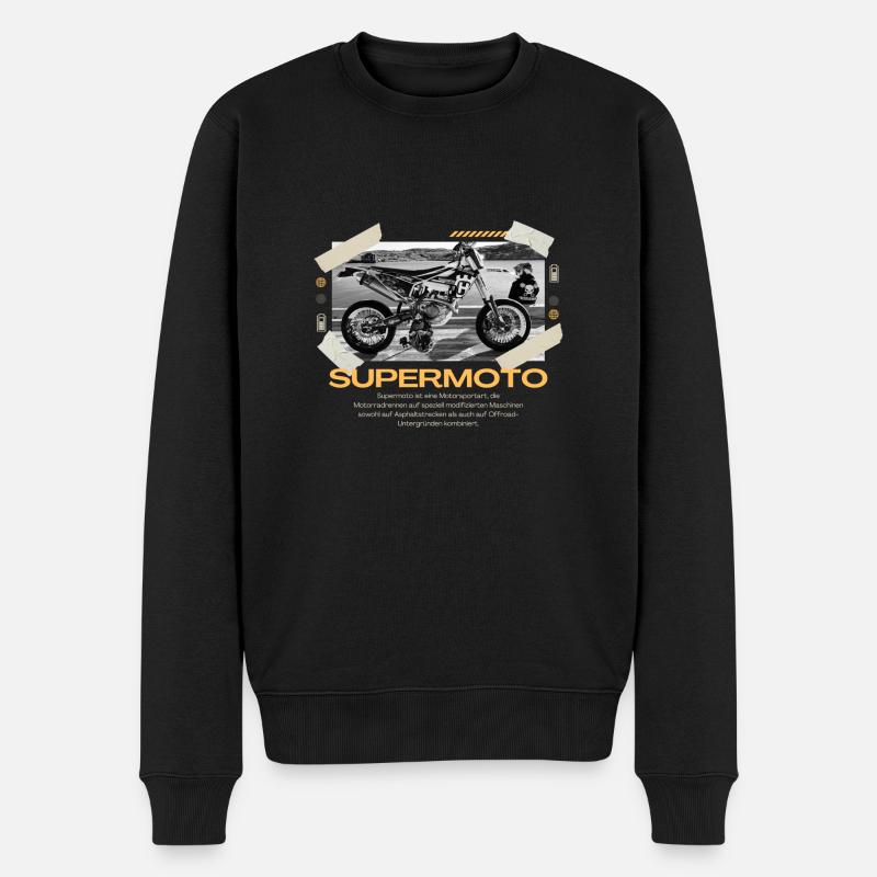 Supermoto Serie 13 - Männer Premium Bio Pullover - Schwarz