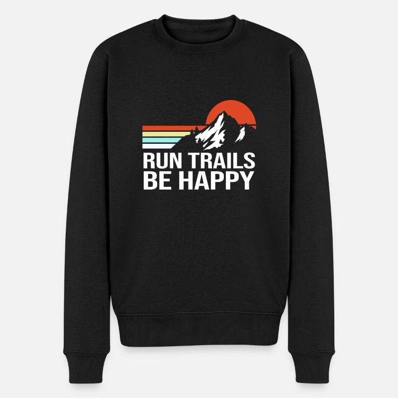Trailrunning - Männer Premium Bio Pullover - Schwarz