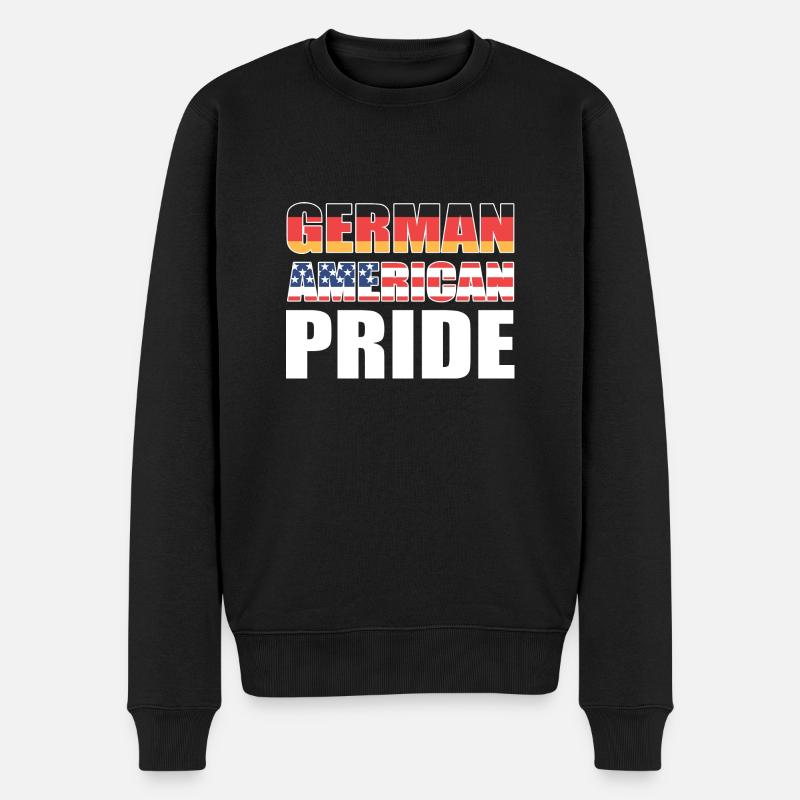 Amerikanisch Deutsch - Männer Premium Bio Pullover - Schwarz